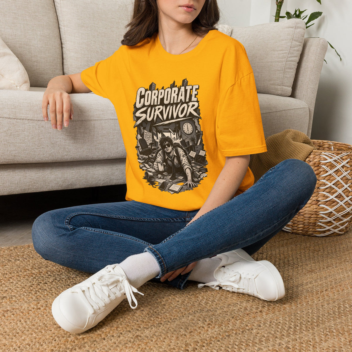 Funny Dark Humor Tshirt — Funny Office Tshirt Dark Humor Graphic Tee Unique Coworker Gift CORPORATE SURVIVOR Shirt