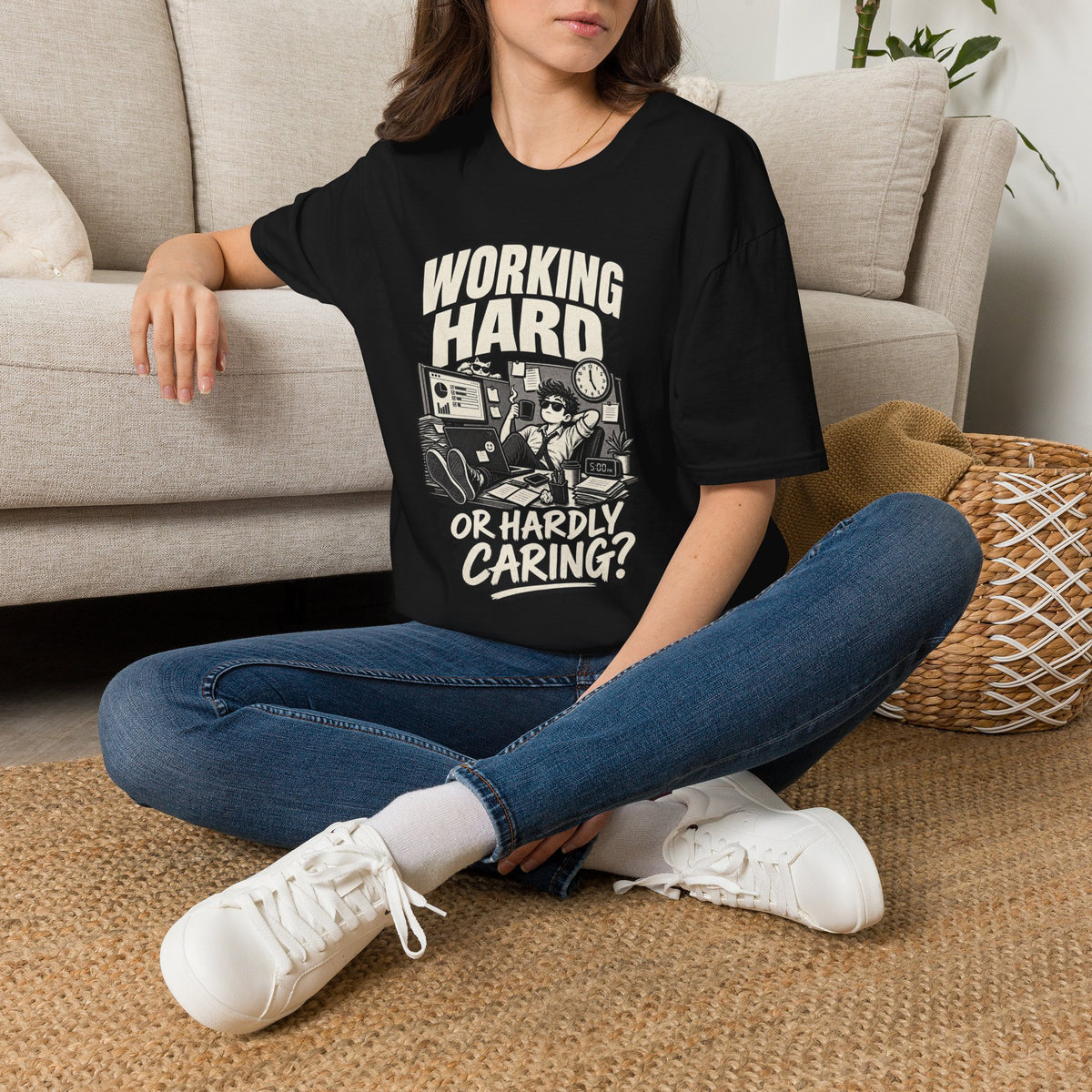 Funny Dark Humor Tshirt — Funny Office Tshirt Dark Humor Graphic Tee Unique Coworker Gift WORKING HARD Shirt