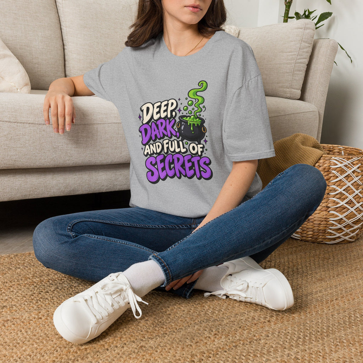 Funny Halloween Shirt DEEP DARK AND FULL OF SECRETS Novelty Tee Graphic T-Shirt
