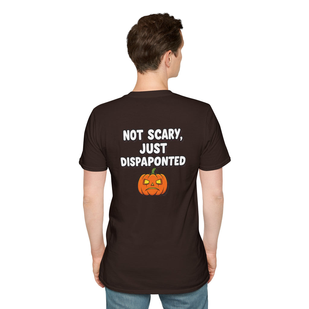 Dark Humor Halloween Shirt Not Scary Just Disappointed Funny Pumpkin Sarcastic Unisex Softstyle Tee Adult Halloween Gift