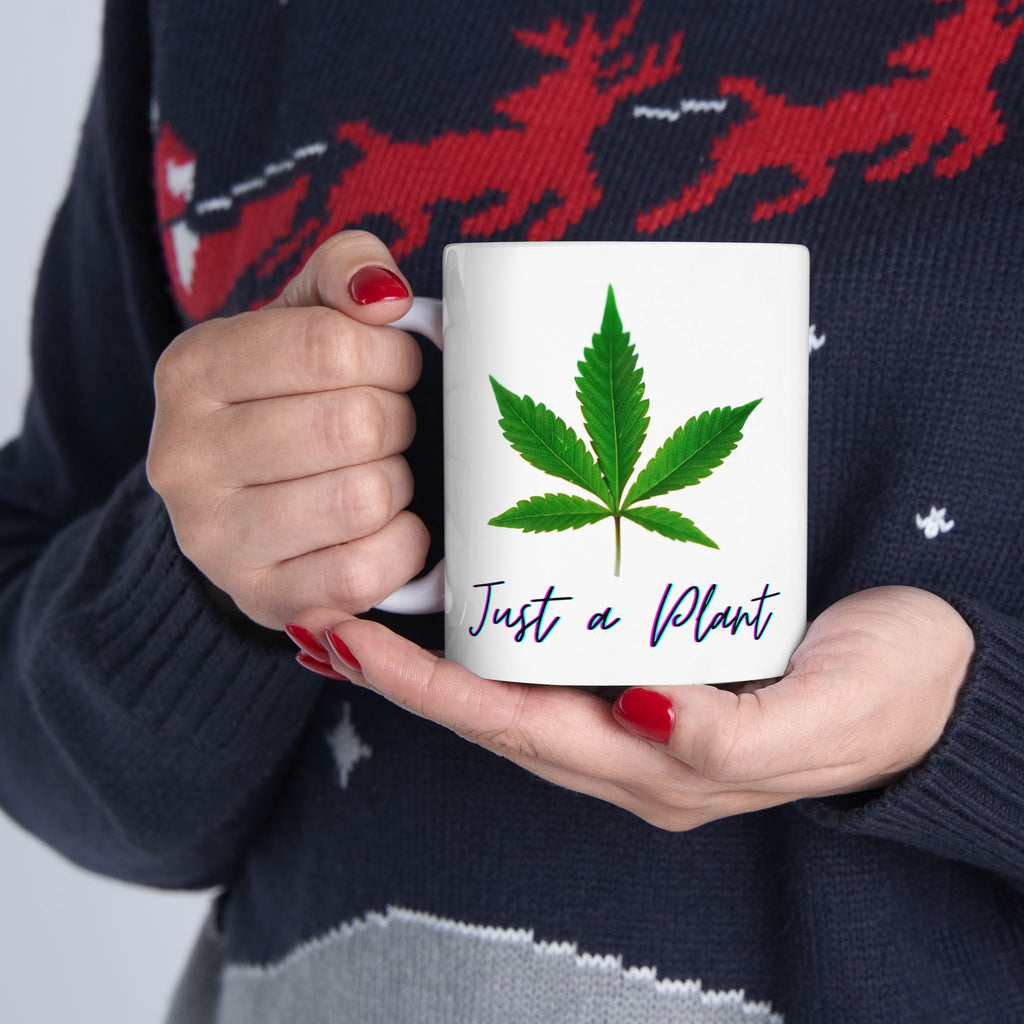 Ceramic Marijuana Leaf Mug 11oz White 0.33l Coffee Birthday Gift 11oz