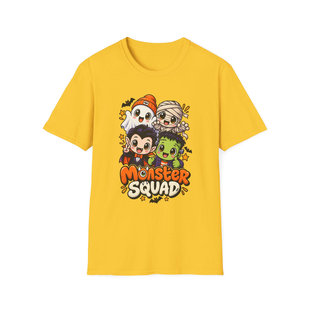 Funny Monster Squad Shirt | Cute Kawaii Halloween Tee | Ghost Mummy Vampire Frankenstein Graphic T-Shirt