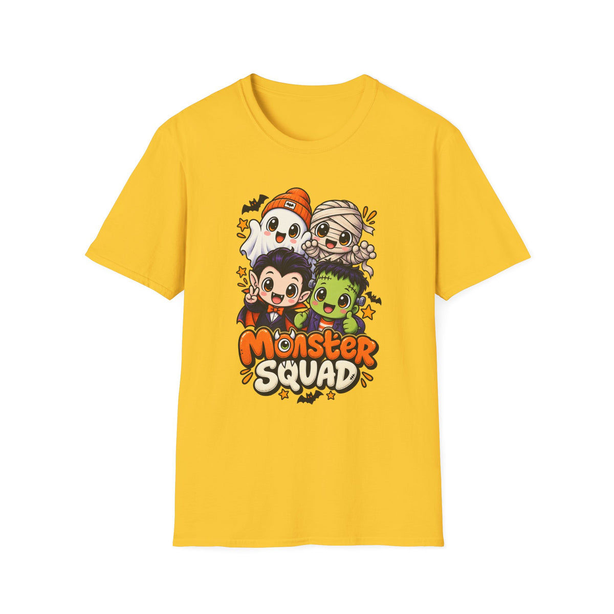 Funny Monster Squad Shirt | Cute Kawaii Halloween Tee | Ghost Mummy Vampire Frankenstein Graphic T-Shirt