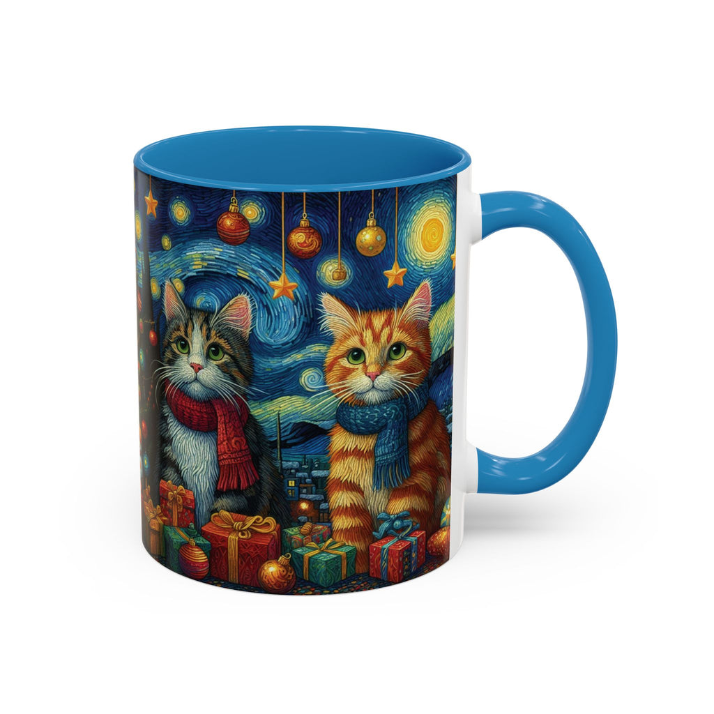 Christmas Mug Cats Mug Mom Van Gogh Art Funny Coffee Tea Ceramic Mug Cup Pink
