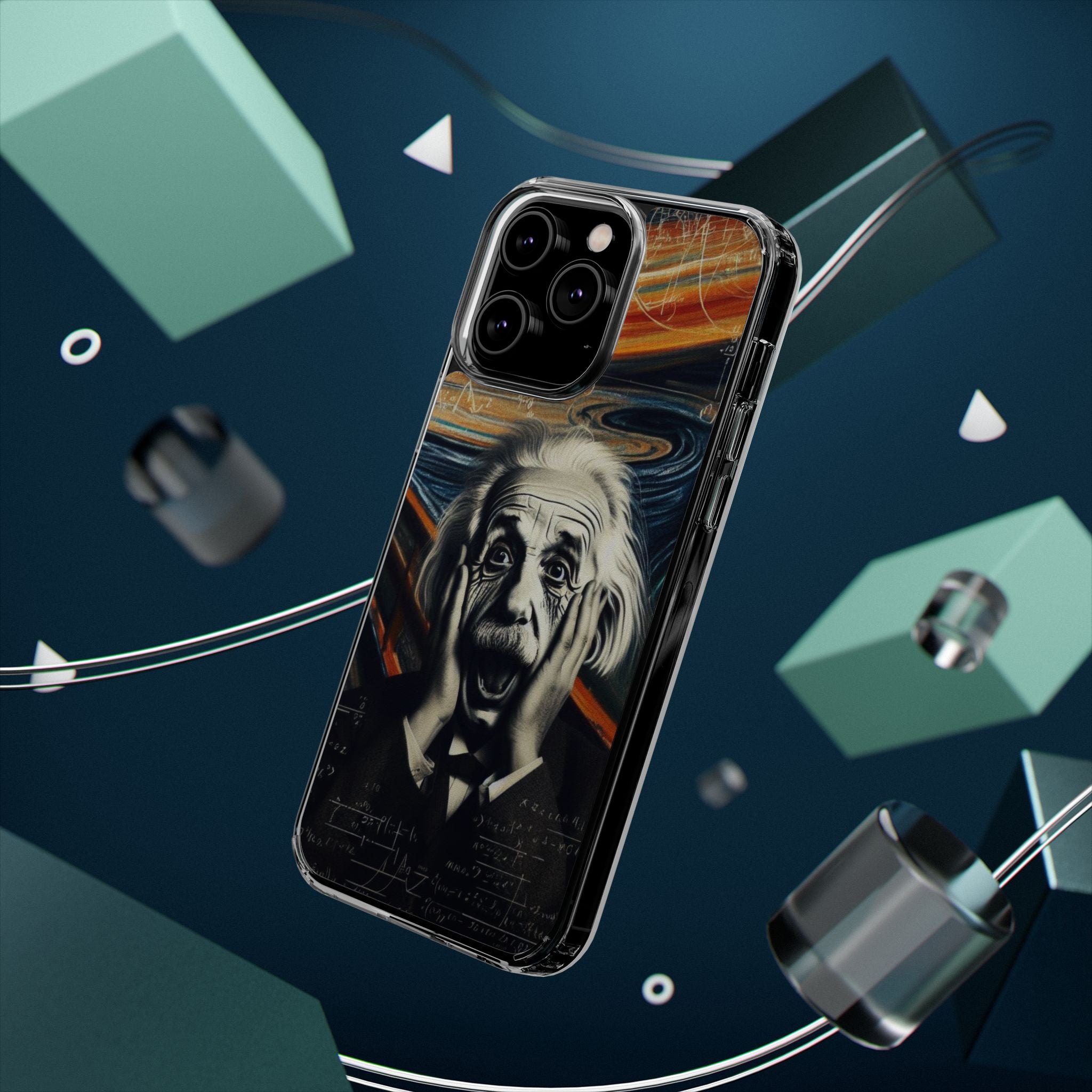 Funny Einstein Clear Phone Cases Edvard Munch Scream Unique iPhone Samsung Cases