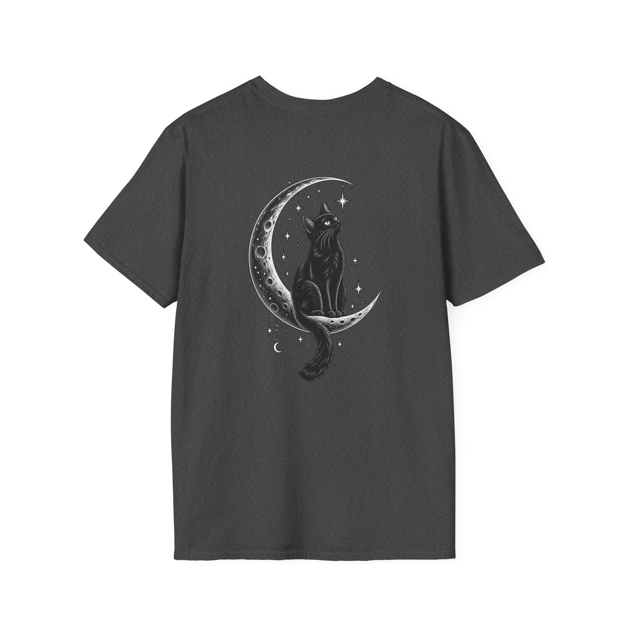 Black Cat Shirt Moon Silhouette Minimalist Funny Cat Lover Graphic Tee Unique Gift Black Cat T shirt