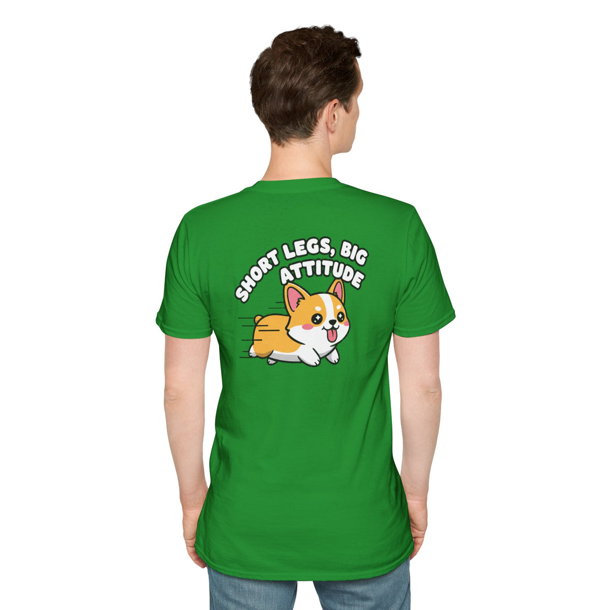 Cute Corgi Shirt Short Legs, Big Attitude Funny Dog Lover Unisex Softstyle Tee Gift