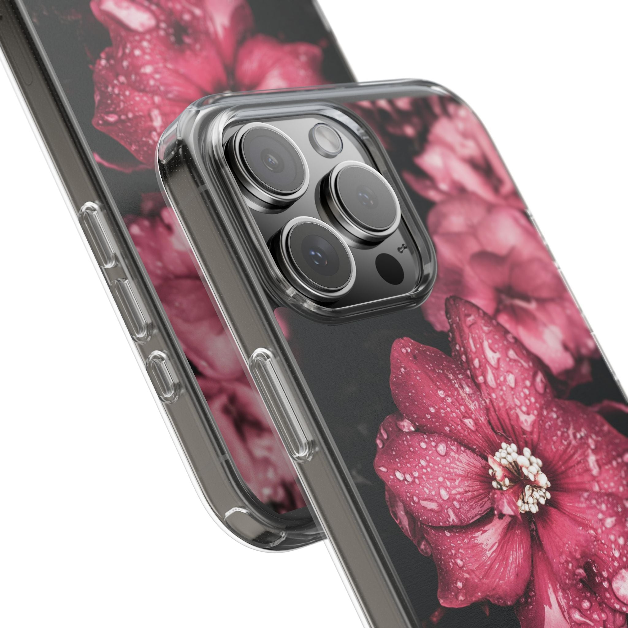 Pink Flowers Clear Cases iPhone Case Samsung Phone Case Unique Gift Cute Phone Cover Unique iPhone 17 Pro Max Phone Case