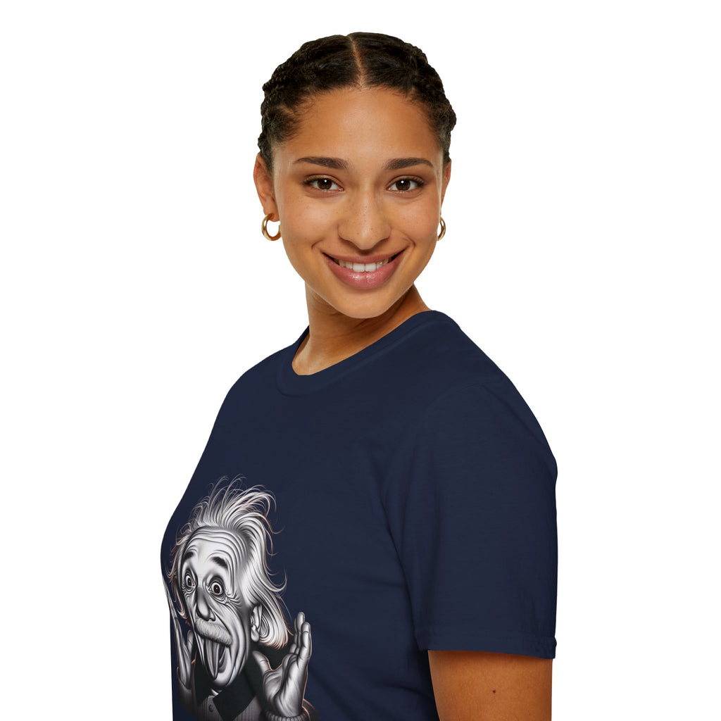 Funny Albert Einstein Print T-Shirt Unisex Softstyle T-Shirt Cotton Unique Gift