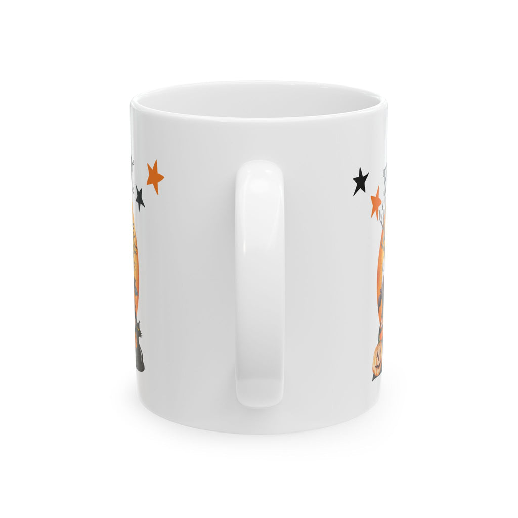 Cute Happy Halloween Funny Coffee Mug Gift For Kids Pumpkin Spooky Cat Boo 11oz