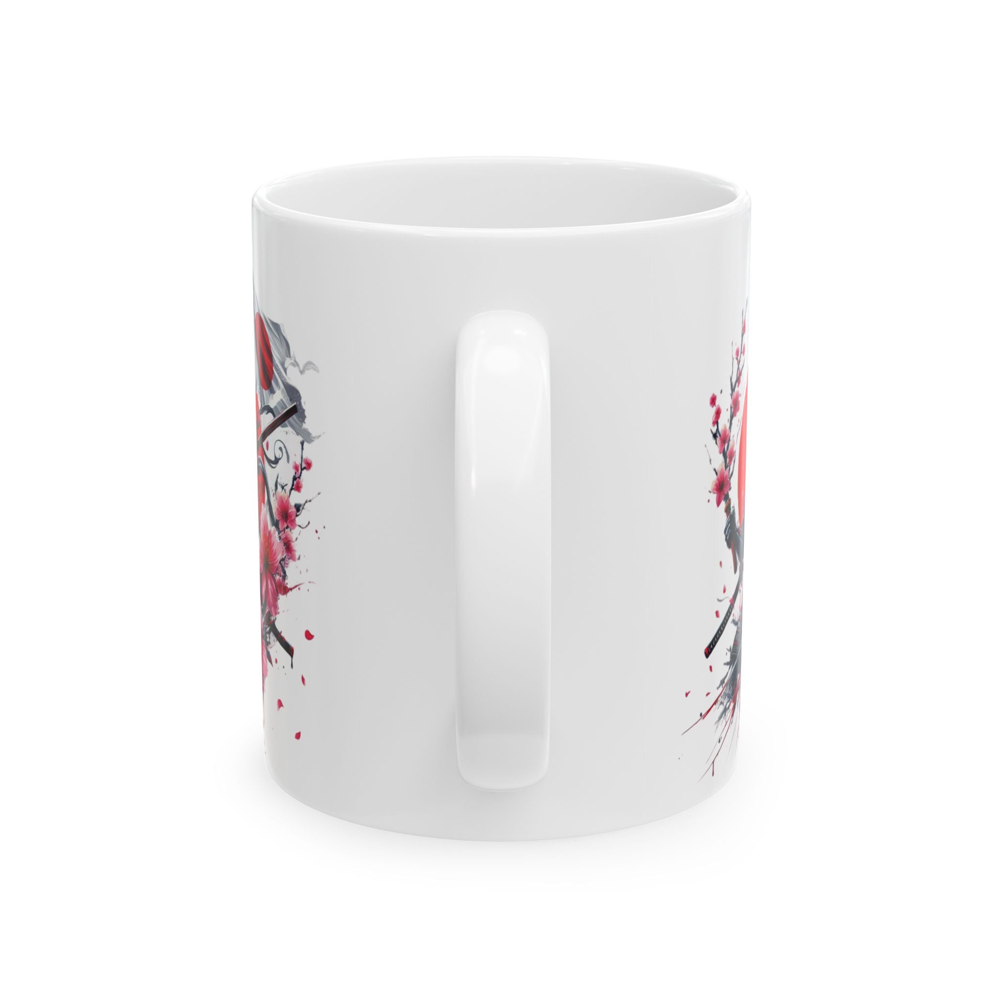 Japan Flag Mug Samurai Sakura Flower Tea Coffee Cup Unique Gift Mug Japanese Art 11oz