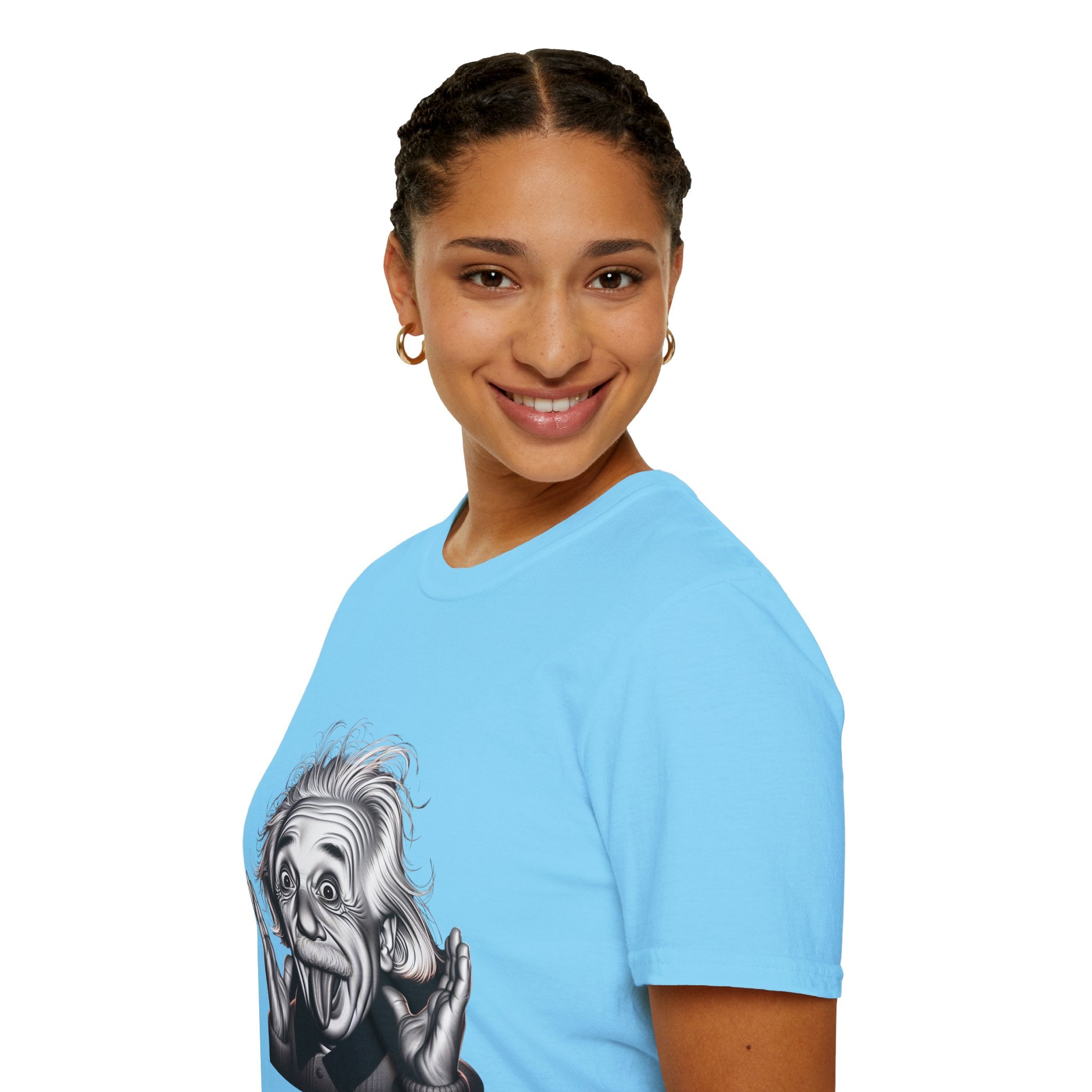 Funny Albert Einstein Print T-Shirt Unisex Softstyle T-Shirt Cotton Unique Gift