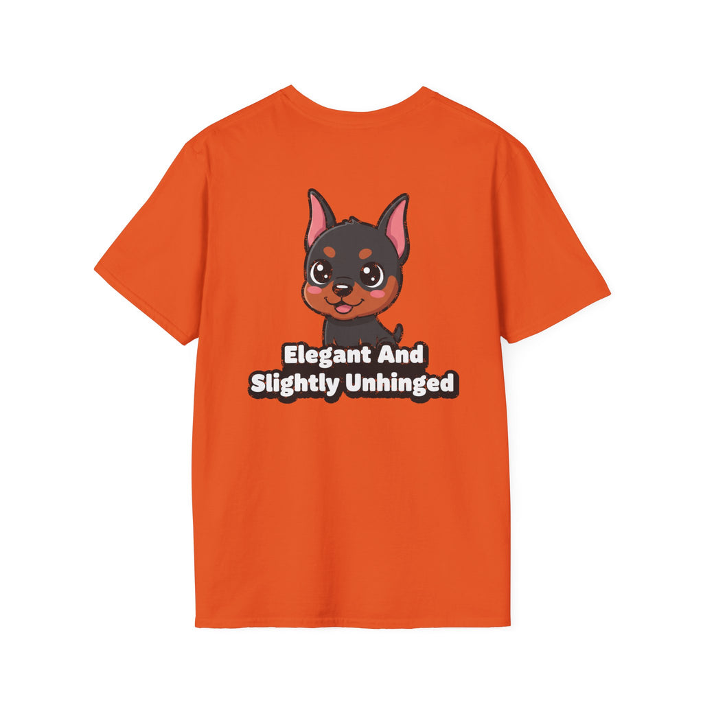 Cute Doberman Shirt Elegant And Slightly Unhinged Funny Dog Lover Unisex Softstyle Tee Gift