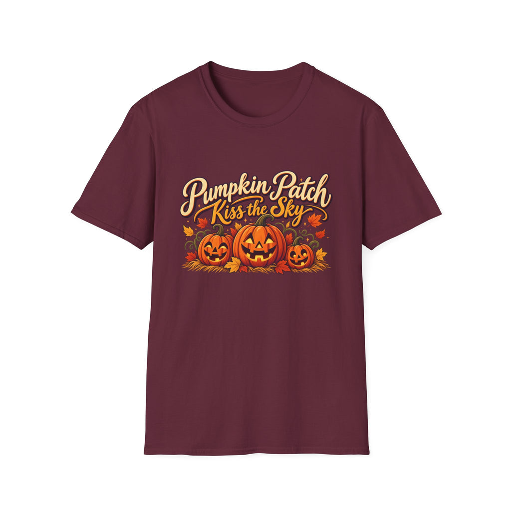 Pumpkin Patch Kiss the Sky Shirt | Cute Fall Jack-O'-Lantern Graphic Tee | Womens Halloween T-Shirt