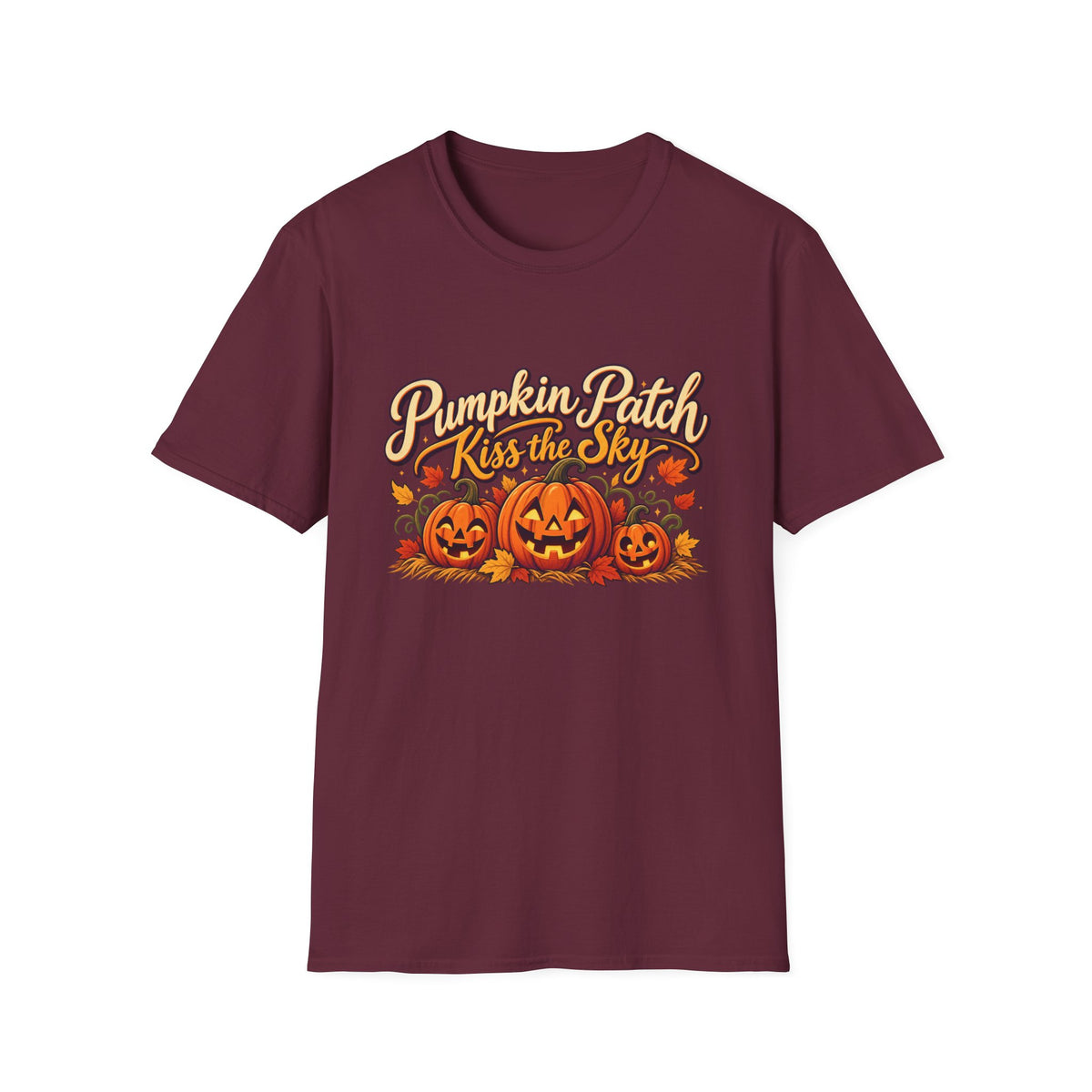 Pumpkin Patch Kiss the Sky Shirt | Cute Fall Jack-O'-Lantern Graphic Tee | Womens Halloween T-Shirt