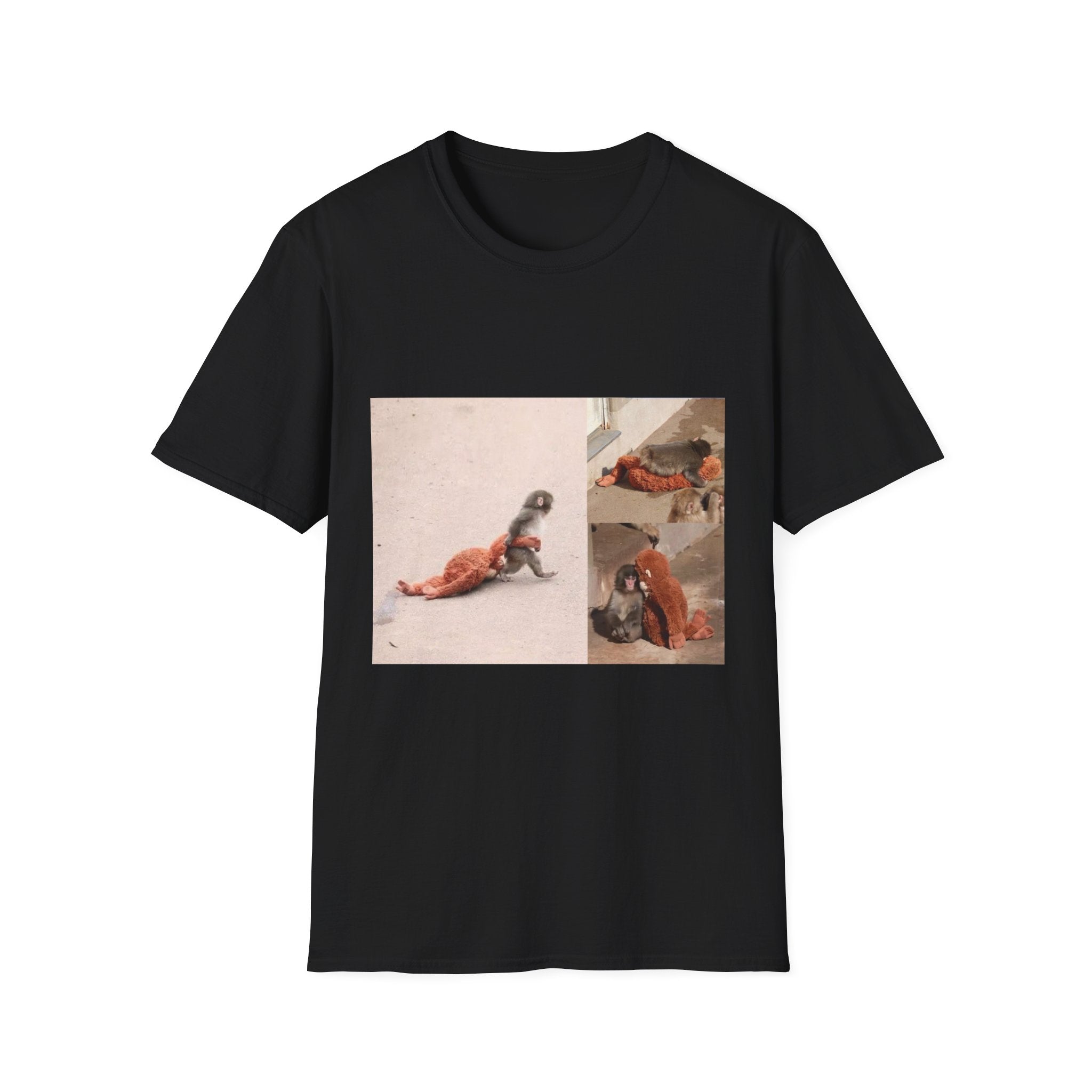 Funny Punch Monkey Viral Animal Tshirt Cute Trendy Unisex Softstyle T-Shirt Gift