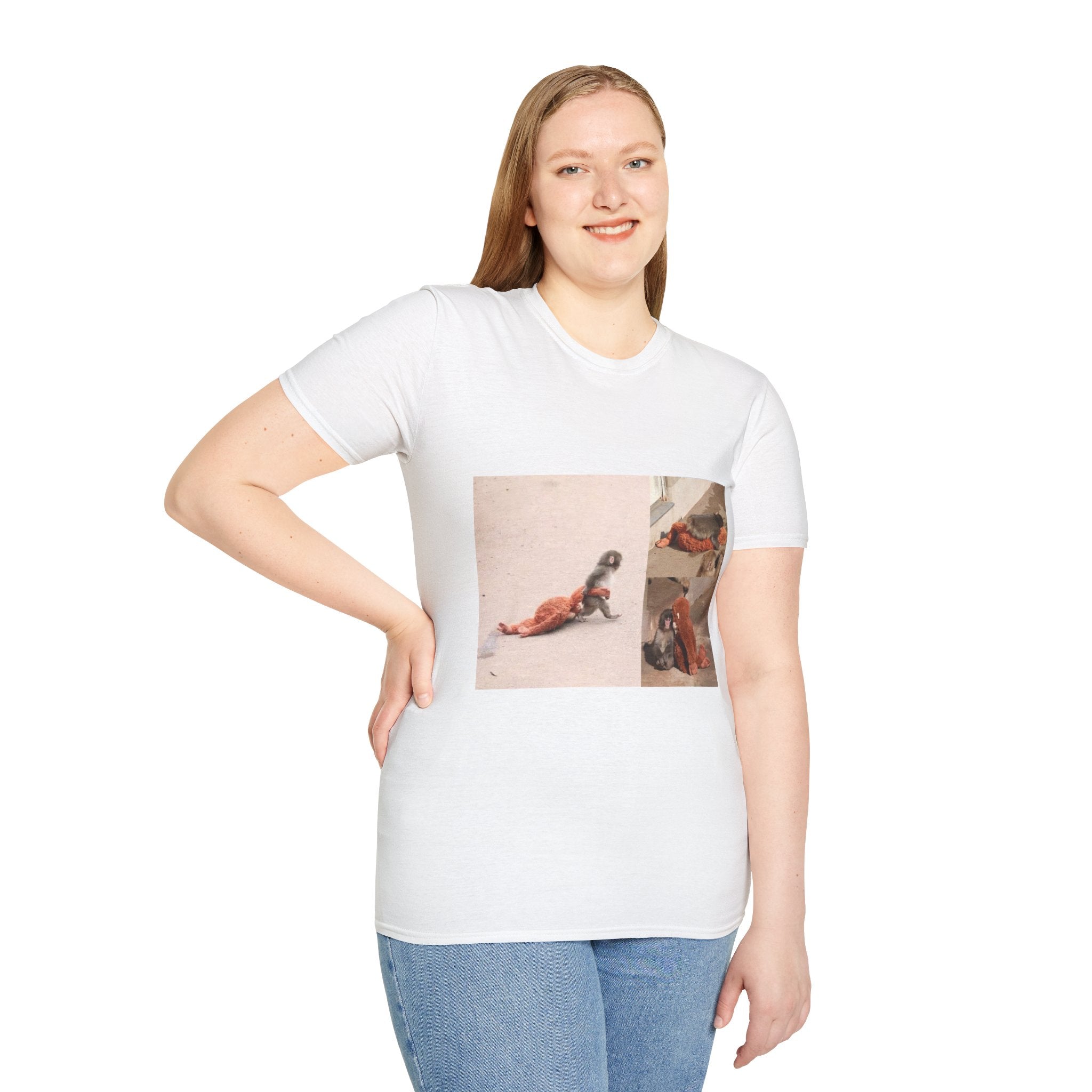 Funny Punch Monkey Viral Animal Tshirt Cute Trendy Unisex Softstyle T-Shirt Gift