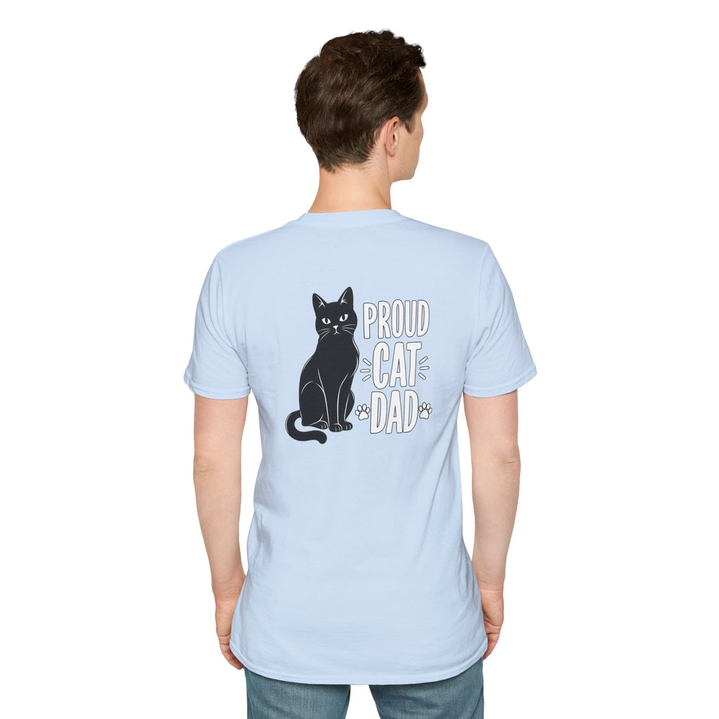 Cat Dad Shirt Proud Cat Dad Black Cat Silhouette Graphic Tee Unique Gift Funny Tshirt