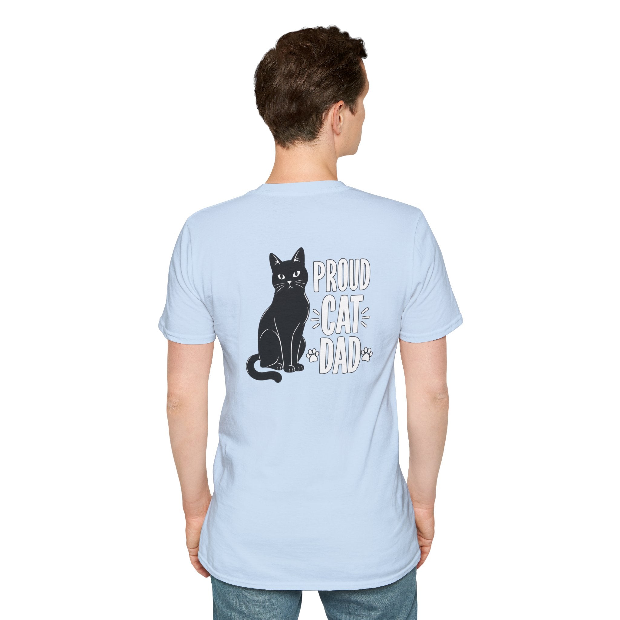 Cat Dad Shirt Proud Cat Dad Black Cat Silhouette Graphic Tee Unique Gift Funny Tshirt