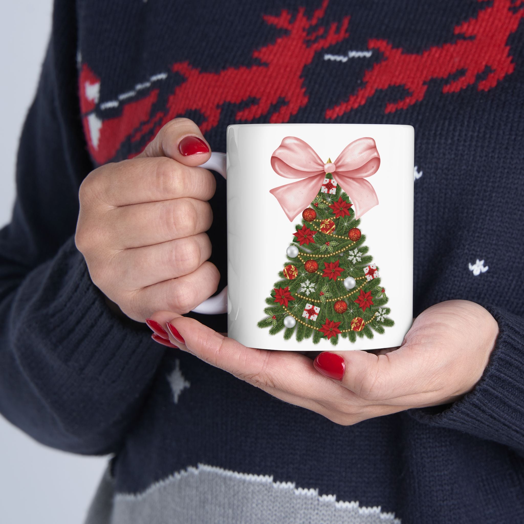 Pink Christmas Mug Christmas Tree Mug Cute Christmas Coffee Cup Funny Cute Gift 2026