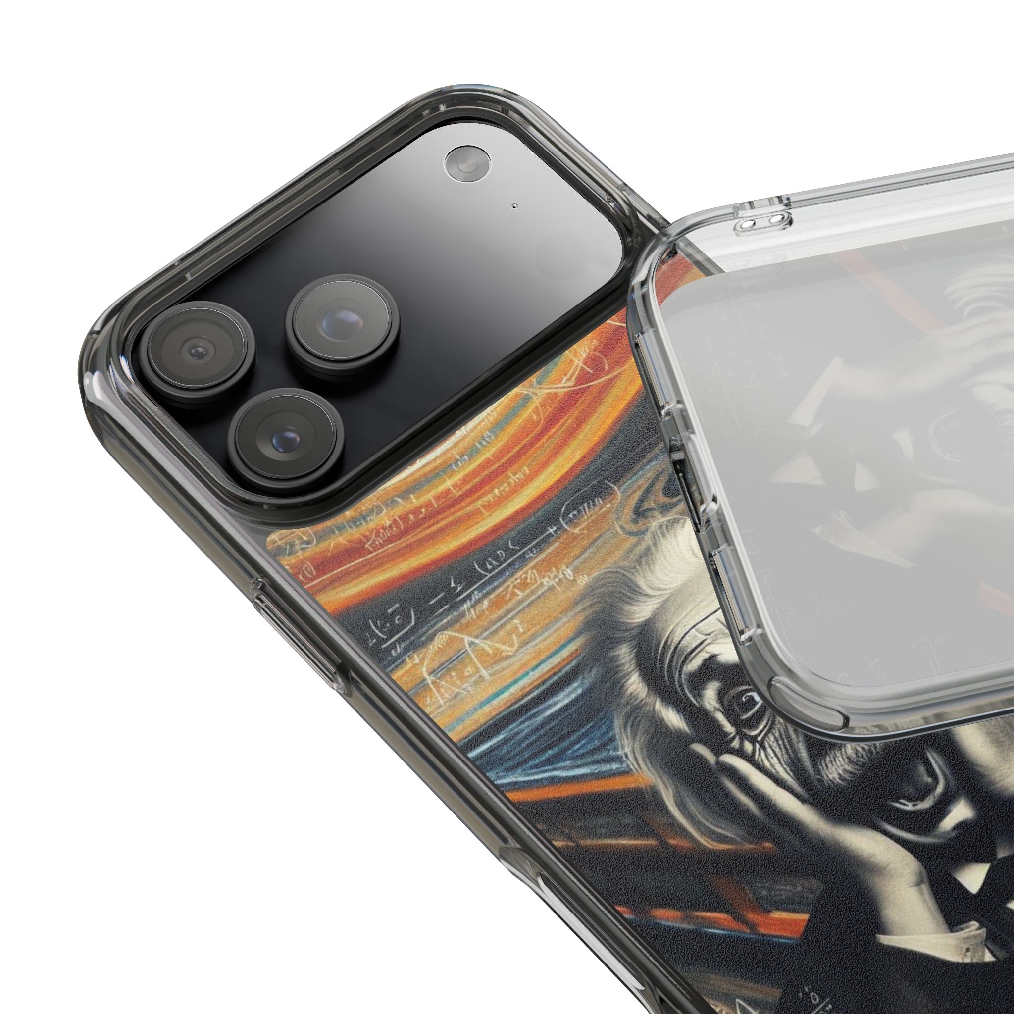 Funny Einstein Clear Phone Cases Edvard Munch Scream Unique iPhone Samsung Cases