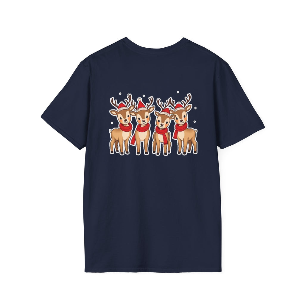 Christmas Reindeer Family T-Shirt | Cute Cartoon Holiday Design Unique Holiday Gift Shirt