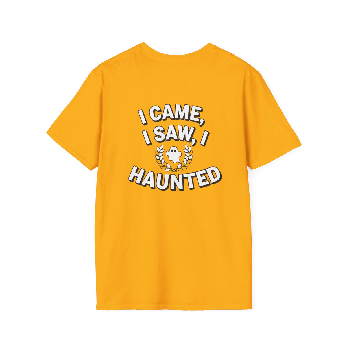 Dark Humor Halloween Shirt I Came I Saw I Haunted Funny Sarcastic Unisex Softstyle Tee Adult Halloween Gift
