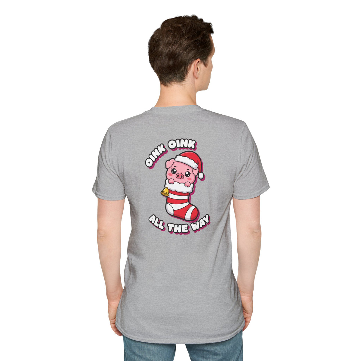 Cute Christmas Shirt Oink Oink All The Way Funny Animal Unisex Softstyle Tee Christmas Gift