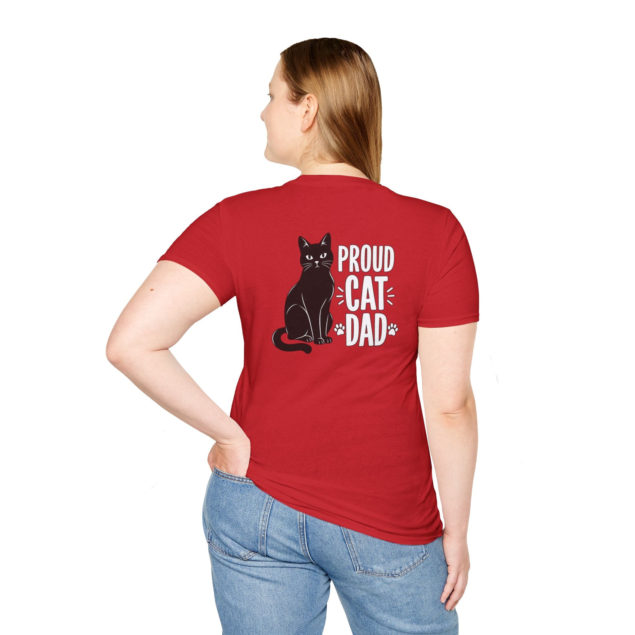 Cat Dad Shirt Proud Cat Dad Black Cat Silhouette Graphic Tee Unique Gift Funny Tshirt
