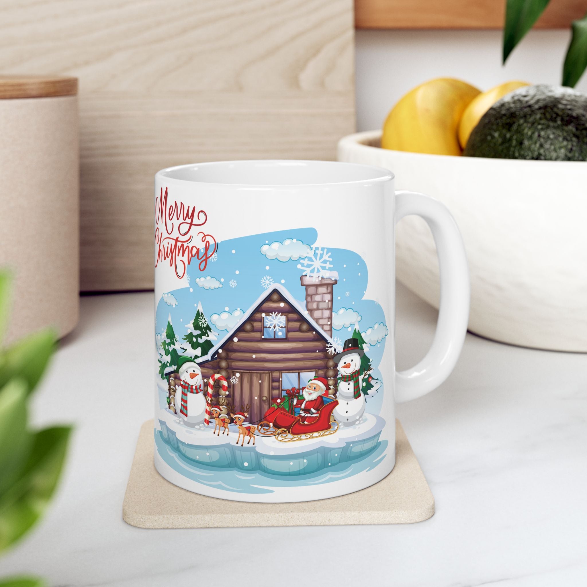Christmas Mug Funny Santa Claus Mug Unique Cute Snowman Coffee Cup Tea Gift Kids 11oz