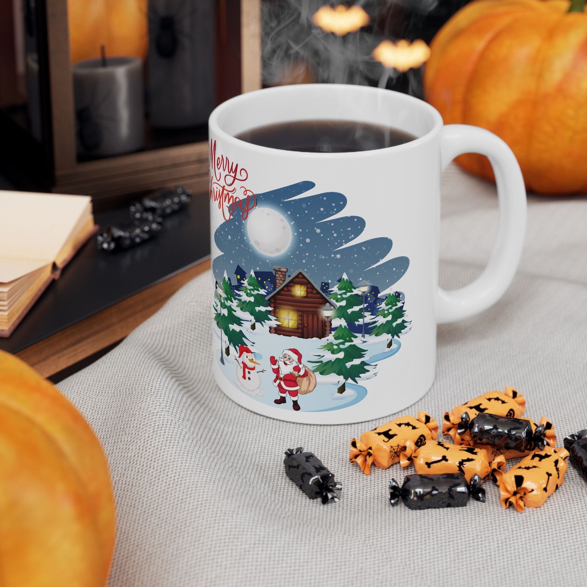 Christmas Mug Funny Santa Claus Mug Unique Cute Coffee Cup Snowman Mug Gift Kids 11oz