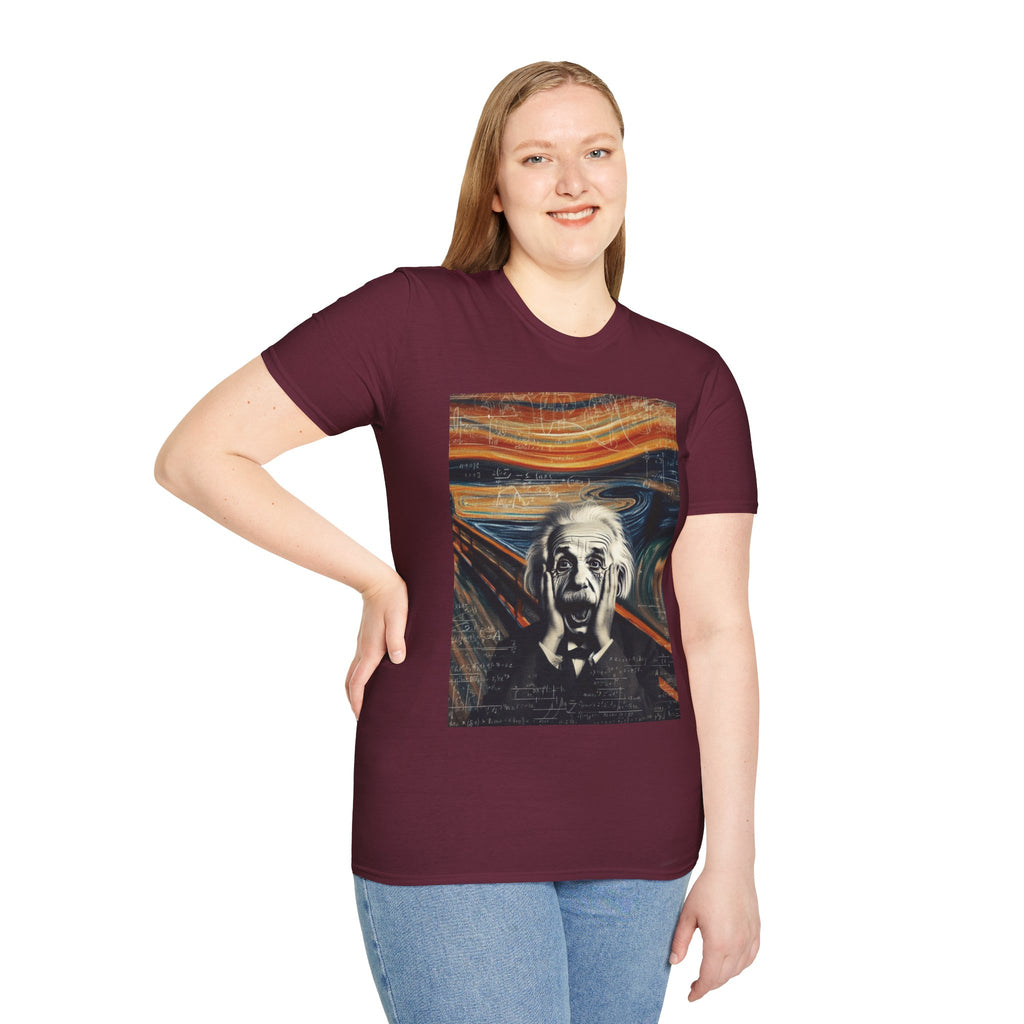 Funny Einstein Unisex Softstyle T-Shirt Edvard Munch Scream Cotton Gift Men Lady