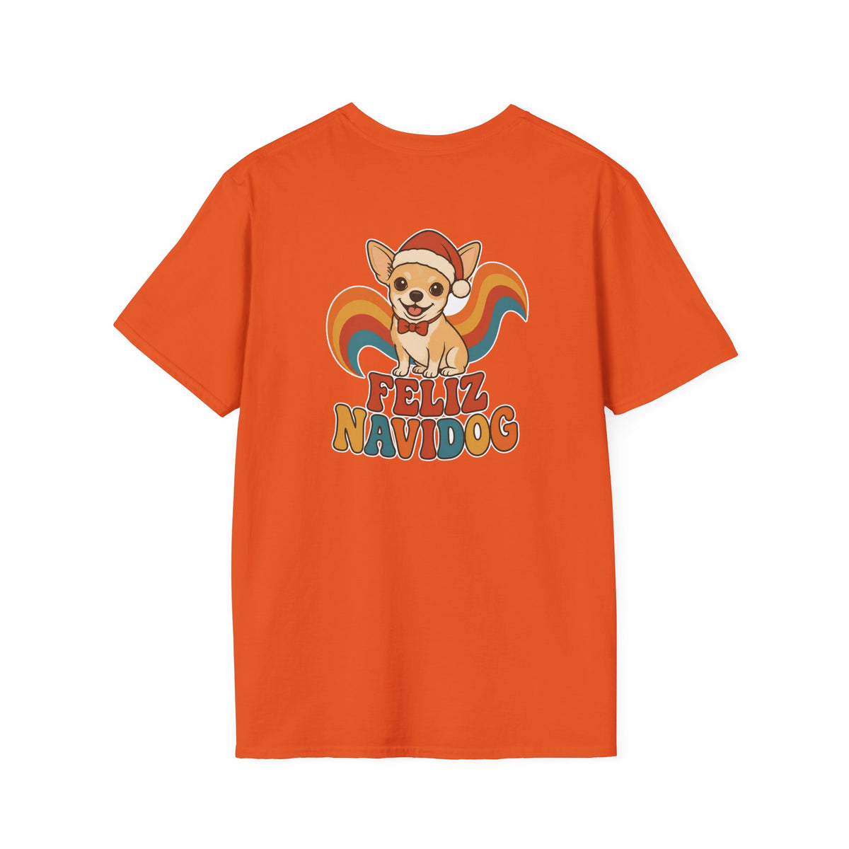 Retro Christmas Dog T-Shirt Feliz Navidog Vintage Dog Lover Shirt Unisex Softstyle Tee Christmas Gift