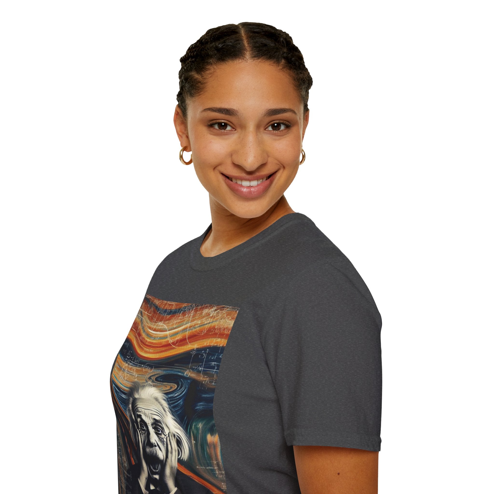 Funny Einstein Unisex Softstyle T-Shirt Edvard Munch Scream Cotton Gift Men Lady