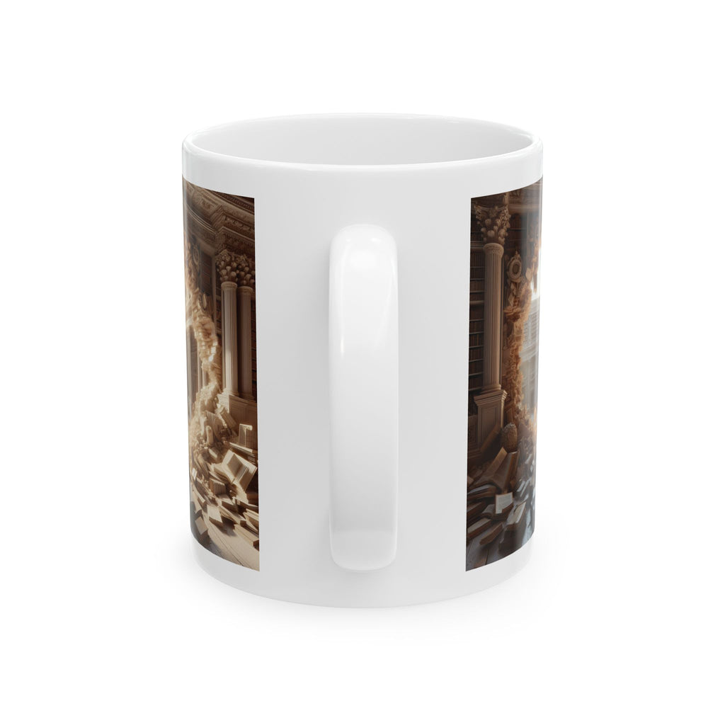 3D Ancient Rome Library Bookshelf Mug Unique Ceramic Mug Coffee Cup Gift Love 11oz