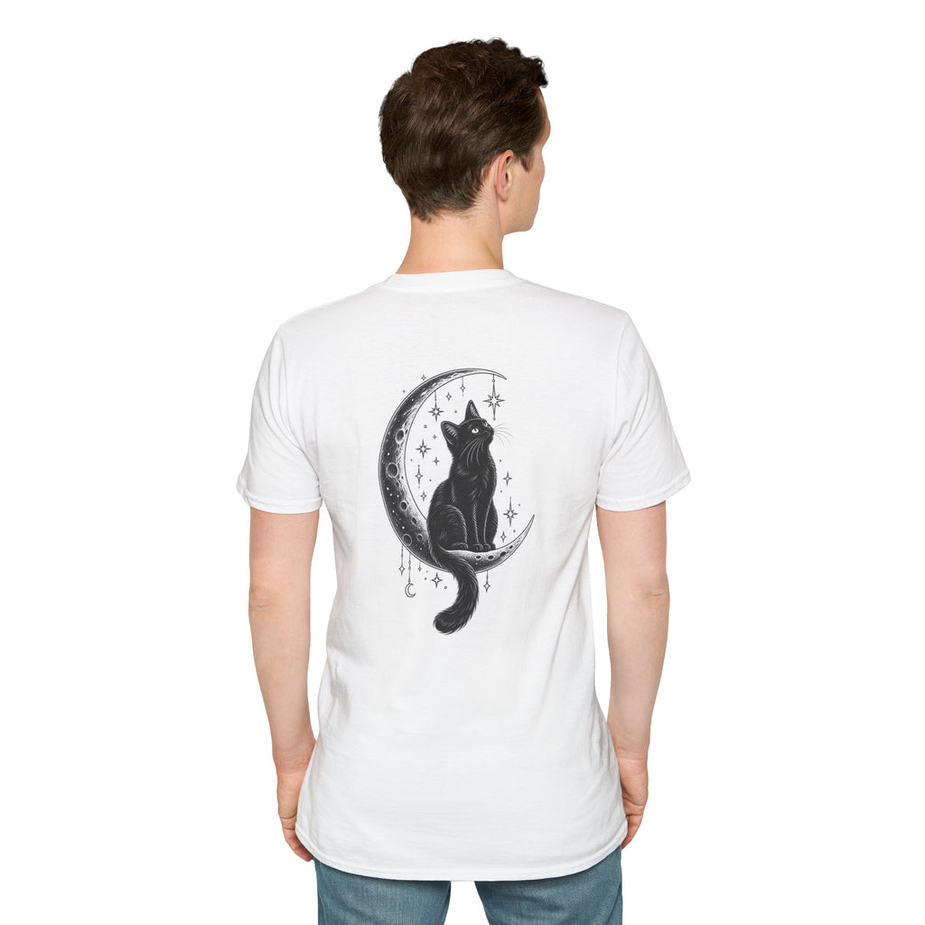 Black Cat Shirt Moon Silhouette Minimalist Funny Cat Lover Graphic Tee Unique Gift Black Cat T shirt
