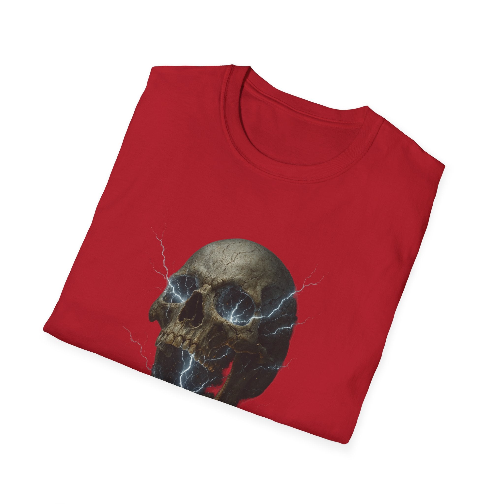 Funny Mens Electric Skull T-Shirt Classic Short Sleeve Shirt Apparel Clothing