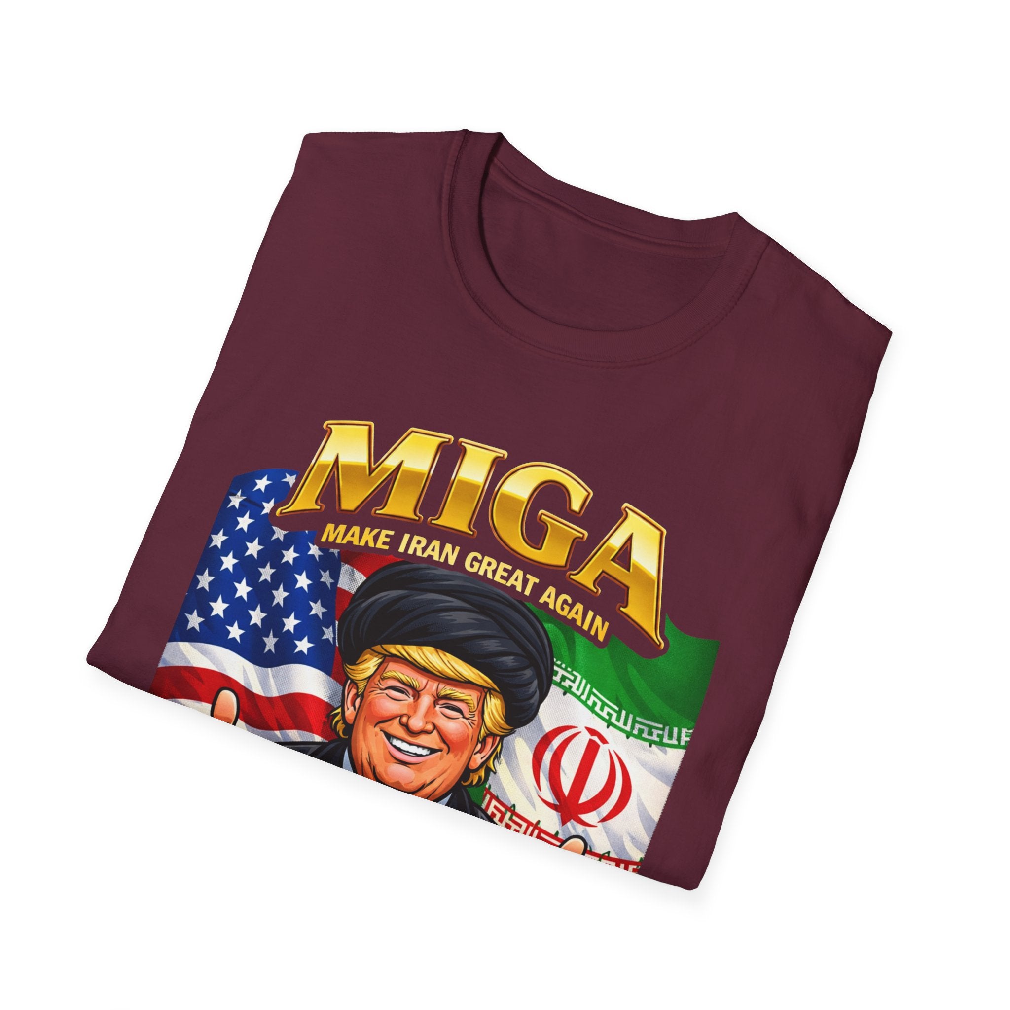 Funny Trump Iranian Flag Shirt Make Iran Great Again MIGA Softstyle T-Shirt Best