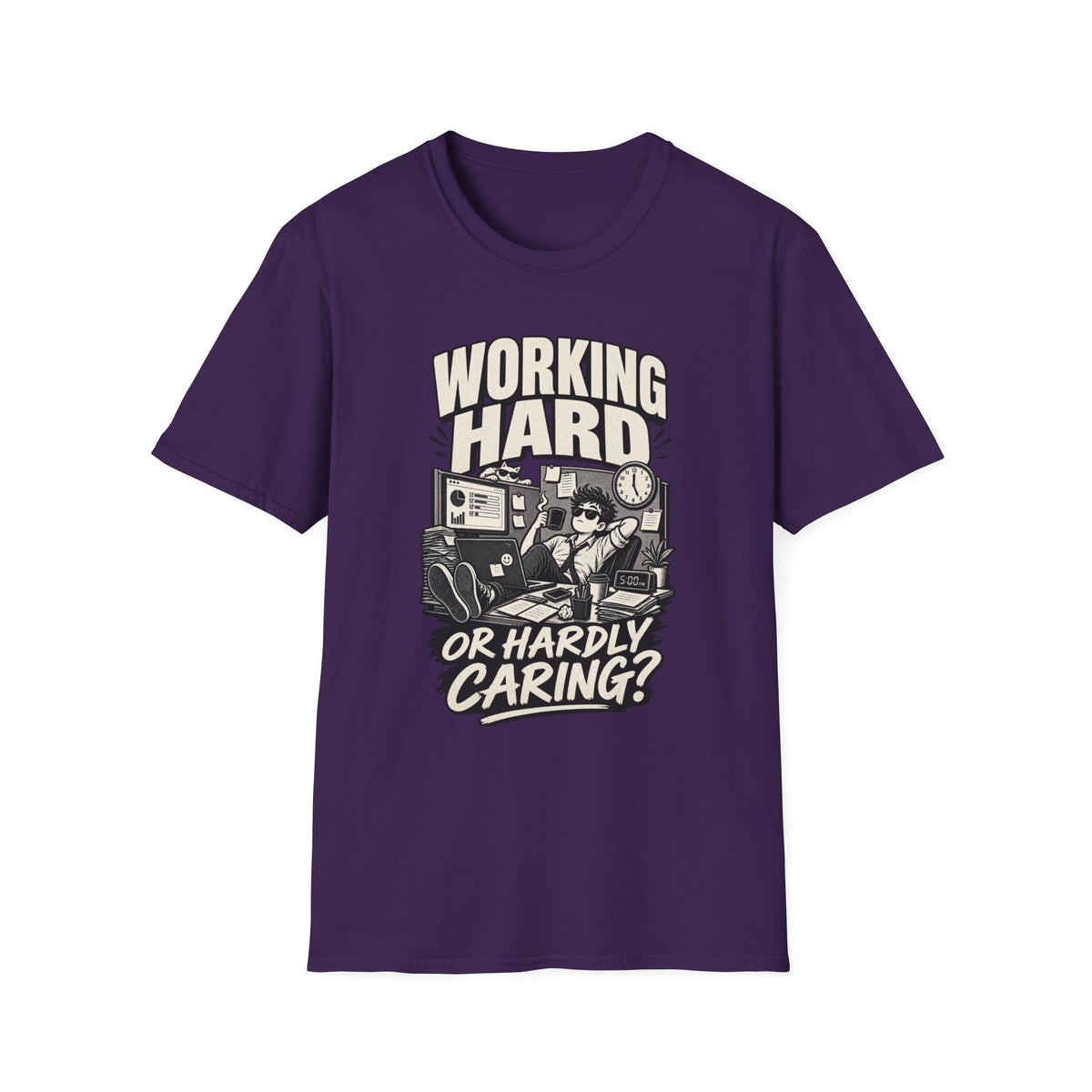 Funny Dark Humor Tshirt — Funny Office Tshirt Dark Humor Graphic Tee Unique Coworker Gift WORKING HARD Shirt