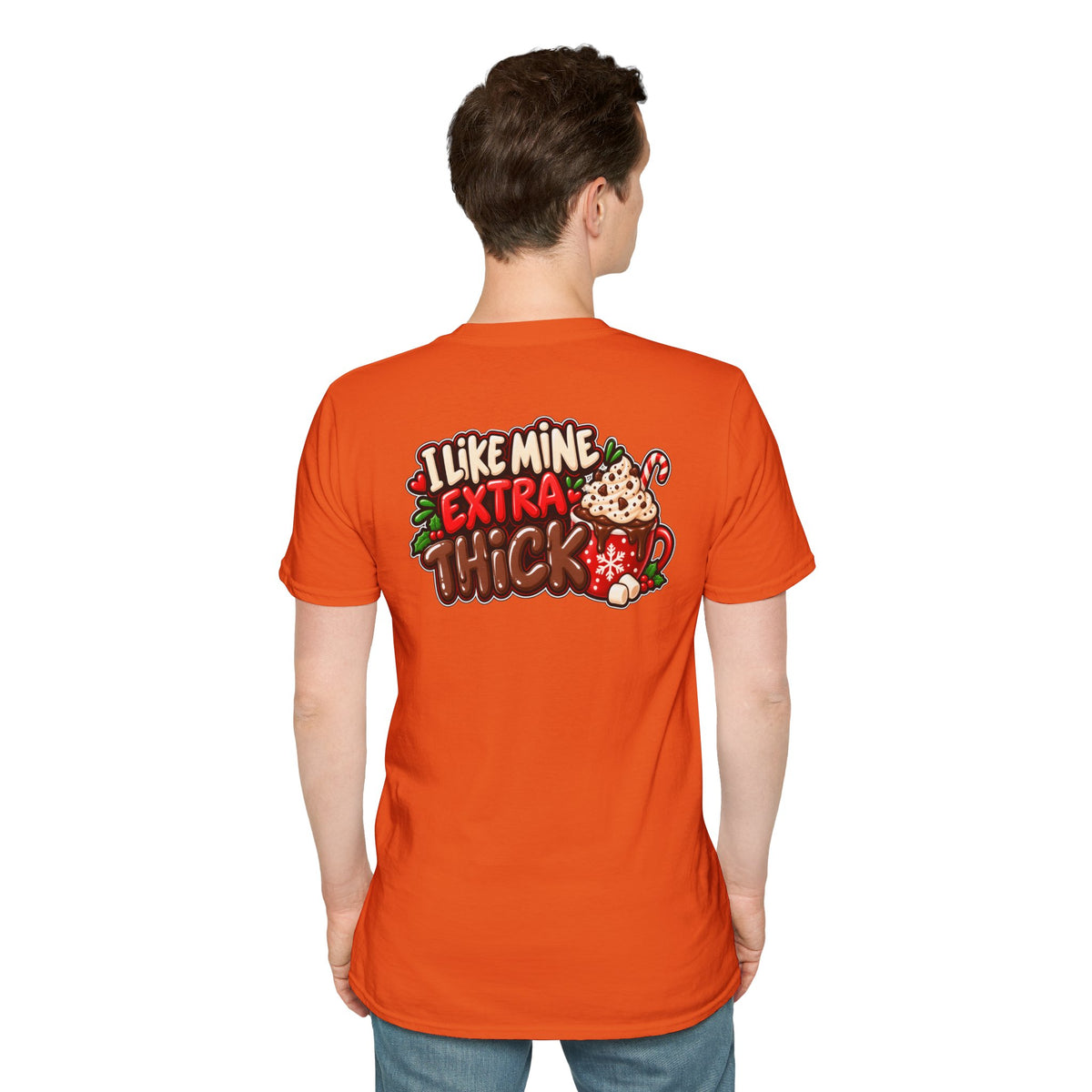 Funny Christmas Pun Tee Cheeky Holiday Shirt Dark Humor Funny Shirt I LIKE MINE EXTRA THICK T-Shirt Unique Gift