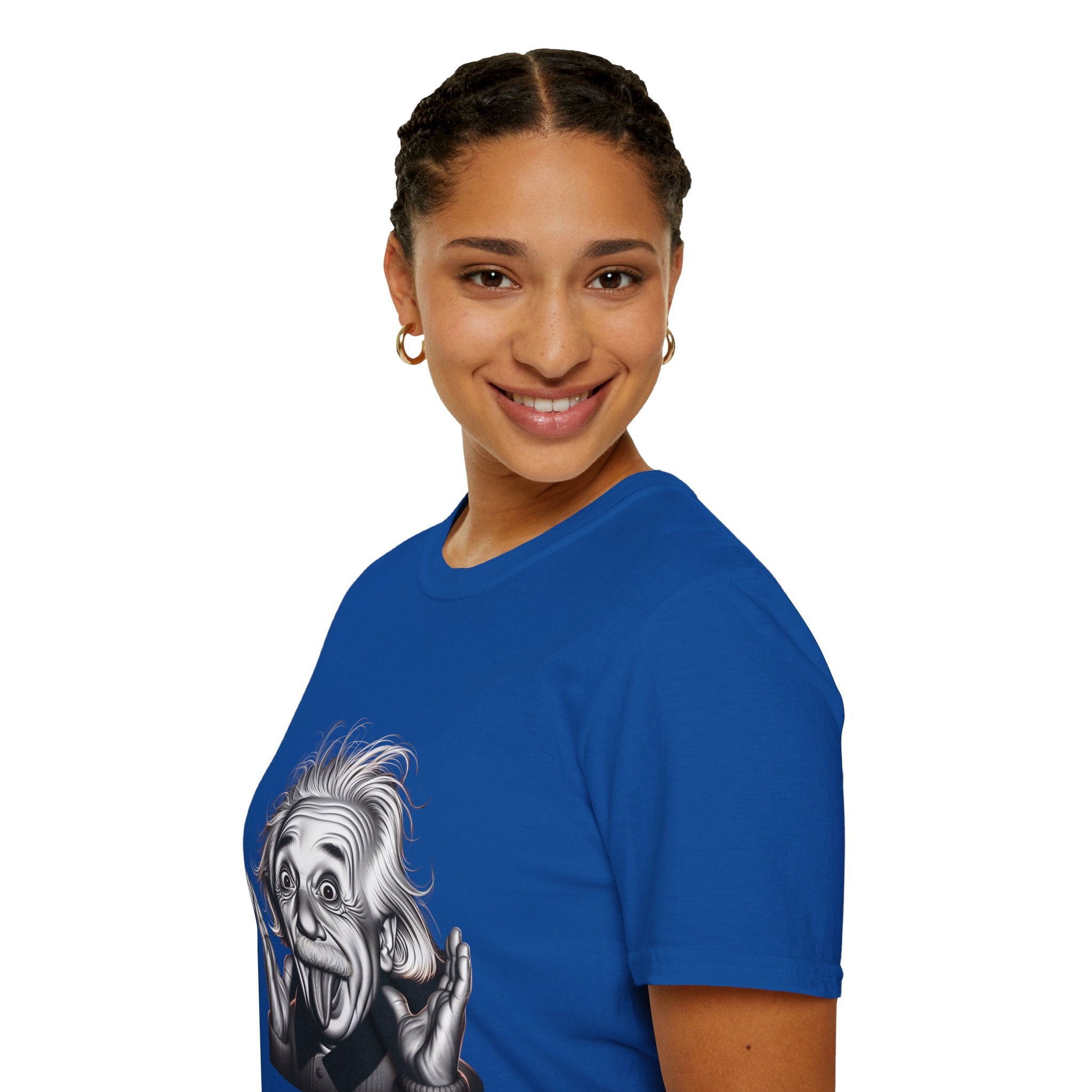 Funny Albert Einstein Print T-Shirt Unisex Softstyle T-Shirt Cotton Unique Gift