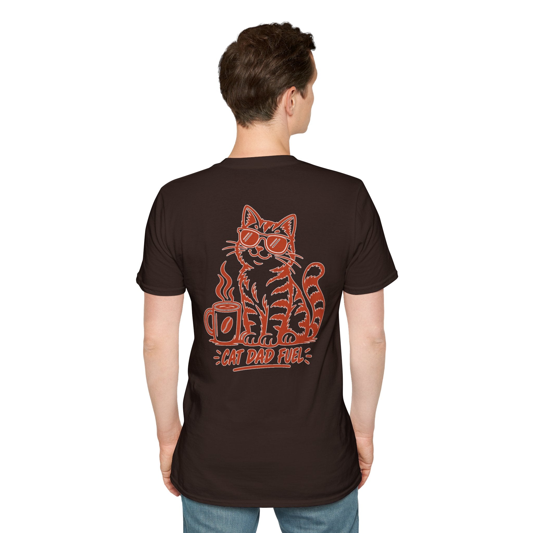 Cat Dad Shirt Cat Dad Fuel Funny Coffee Cat Lover Graphic Tee Unique Gift Funny Tshirt