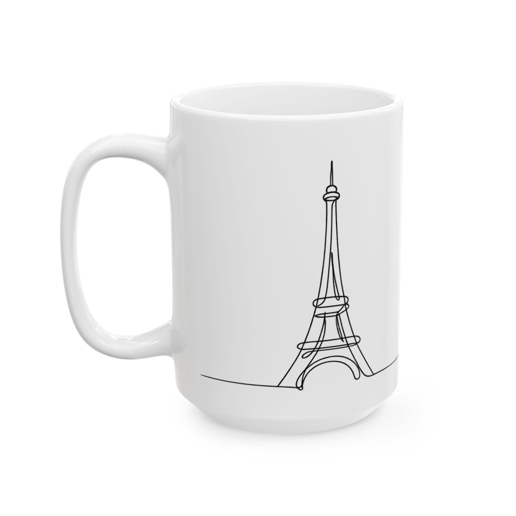 Funny Eiffel Tower Line Art Mug Minimalist Paris Coffee Cup – France Lover Gift Ceramic Mug 11oz 15oz Tea Mug