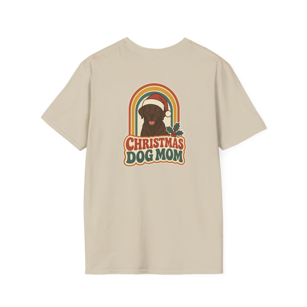 Retro Christmas Dog T-Shirt Christmas Dog Mom Vintage Dog Lover Shirt Unisex Softstyle Tee Christmas Gift