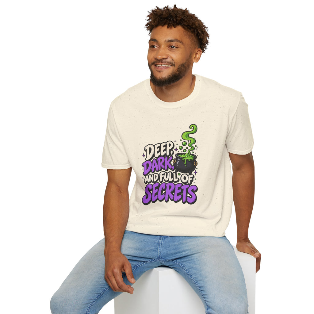 Funny Halloween Shirt DEEP DARK AND FULL OF SECRETS Novelty Tee Graphic T-Shirt