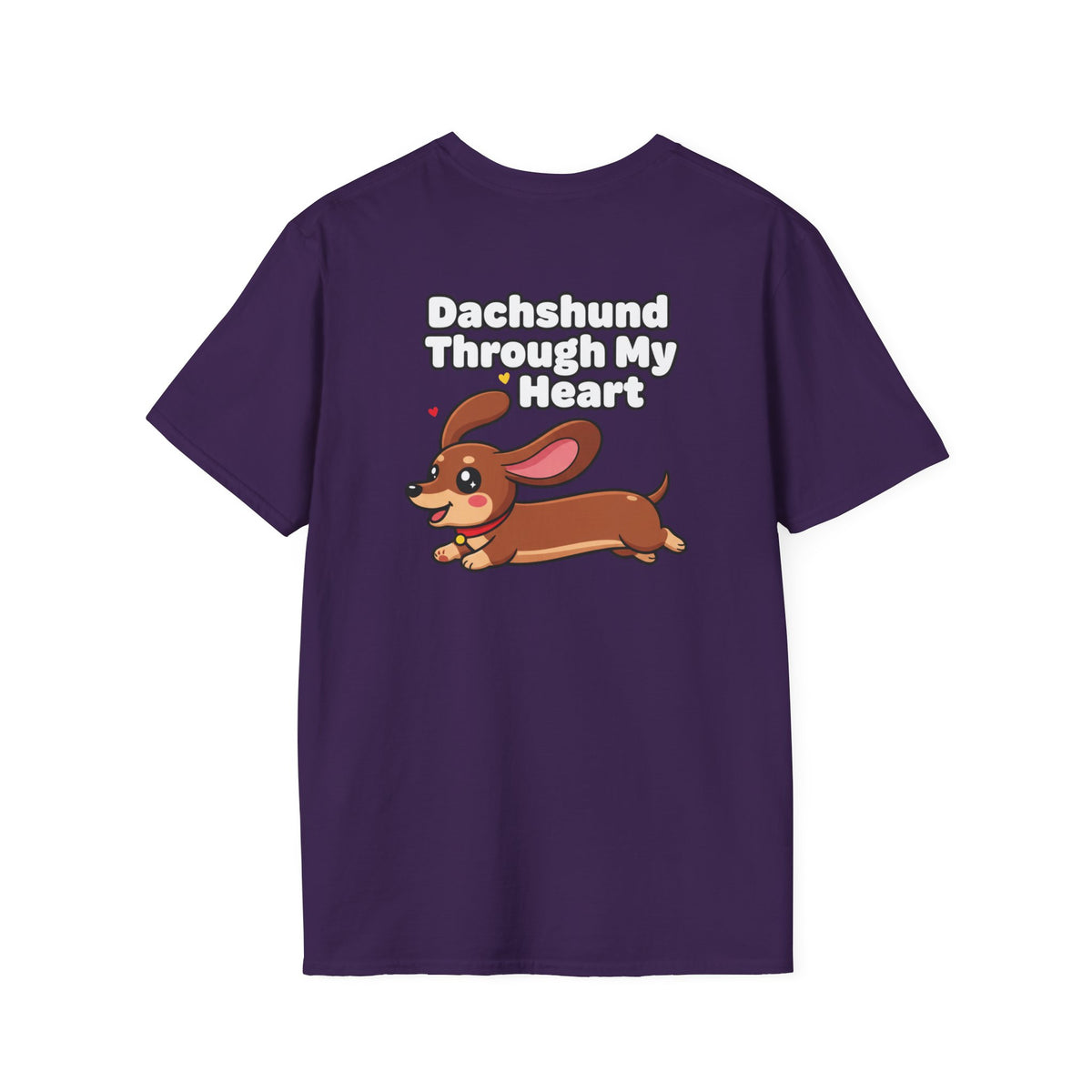 Cute Dachshund Shirt Dachshund Through My Heart Funny Dog Lover Unisex Softstyle Tee Gift
