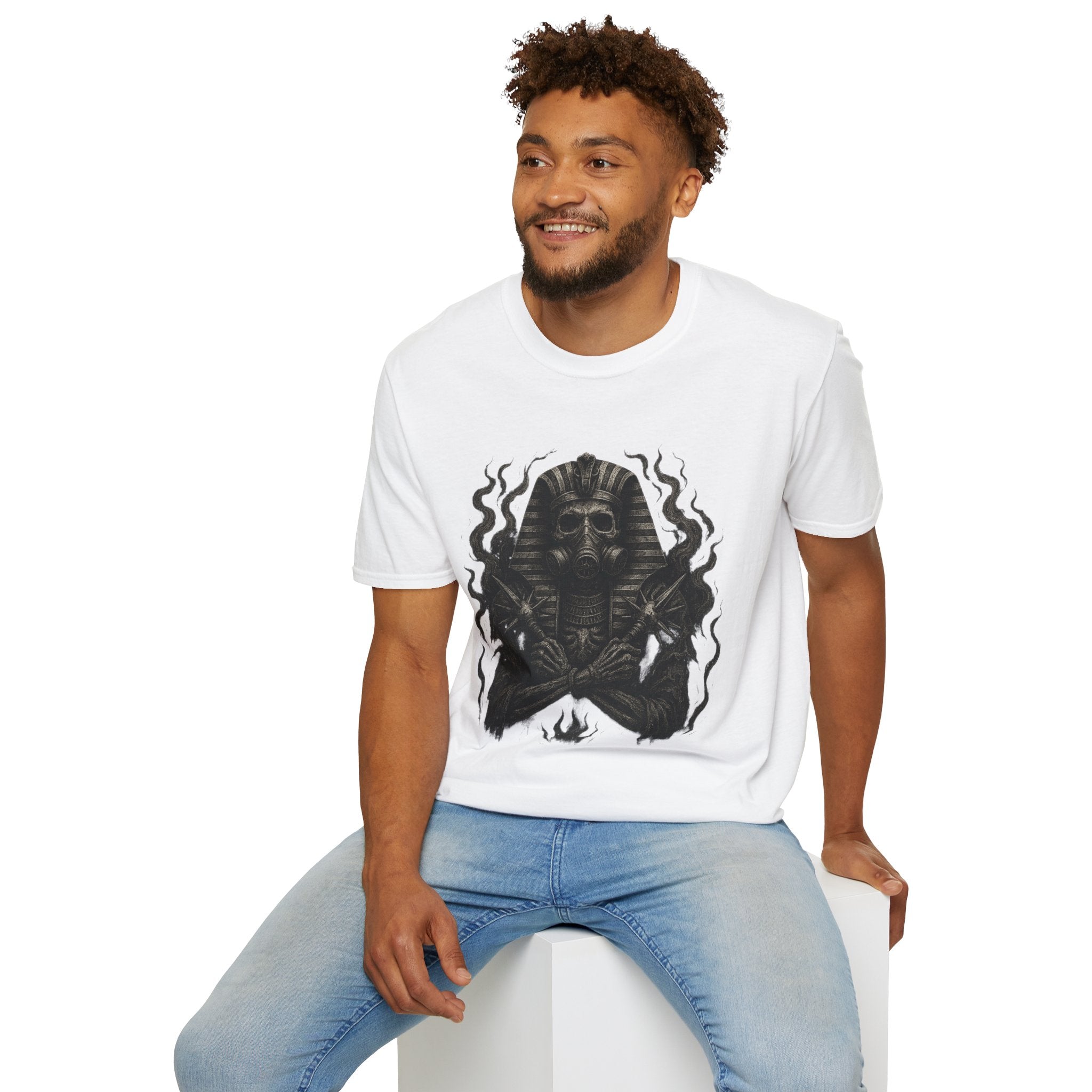 Vintage Mens T-shirts Egyptian Skull Graphic Tees Men Pharaoh Unisex Clothing Best Gift