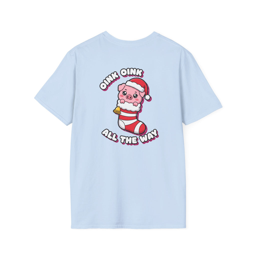 Cute Christmas Shirt Oink Oink All The Way Funny Animal Unisex Softstyle Tee Christmas Gift