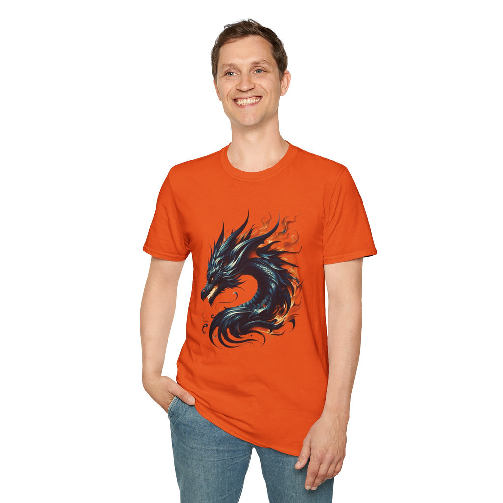 Dragon T-shirt Mens Graphic Tee Clothing Apparel Chinese Symbol Unisex Softstyle