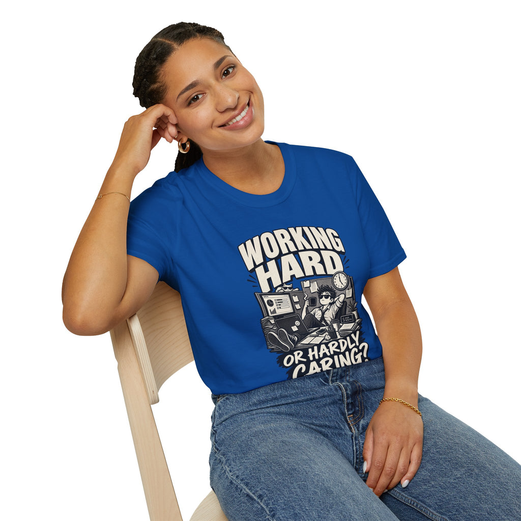 Funny Dark Humor Tshirt — Funny Office Tshirt Dark Humor Graphic Tee Unique Coworker Gift WORKING HARD Shirt